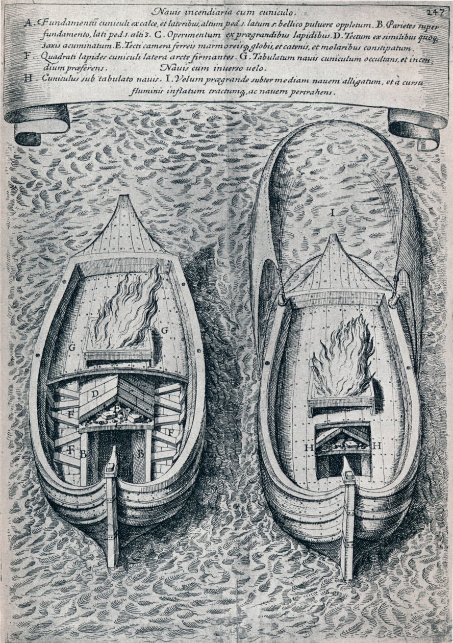 Ohnivá loď sedmnáctého století, c1660 od Unbekannt