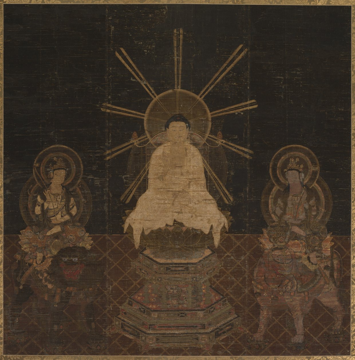 Shaka navštěvovali Fugen a Monju, 1185-1333. od Unbekannt