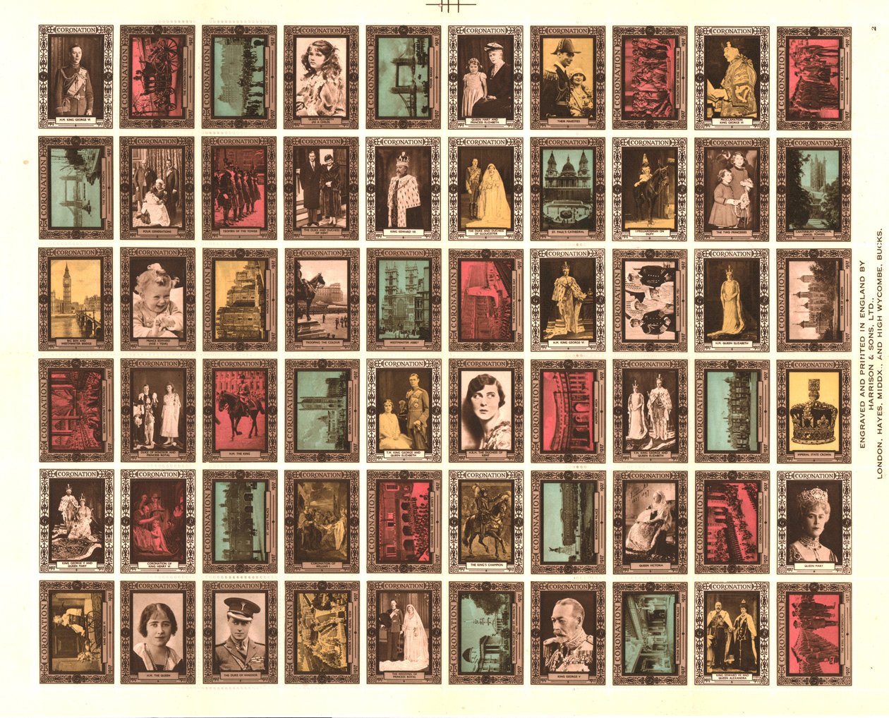 List 60 známek Popelky připomínající korunovaci krále Jiřího VI., 1937 od Unbekannt