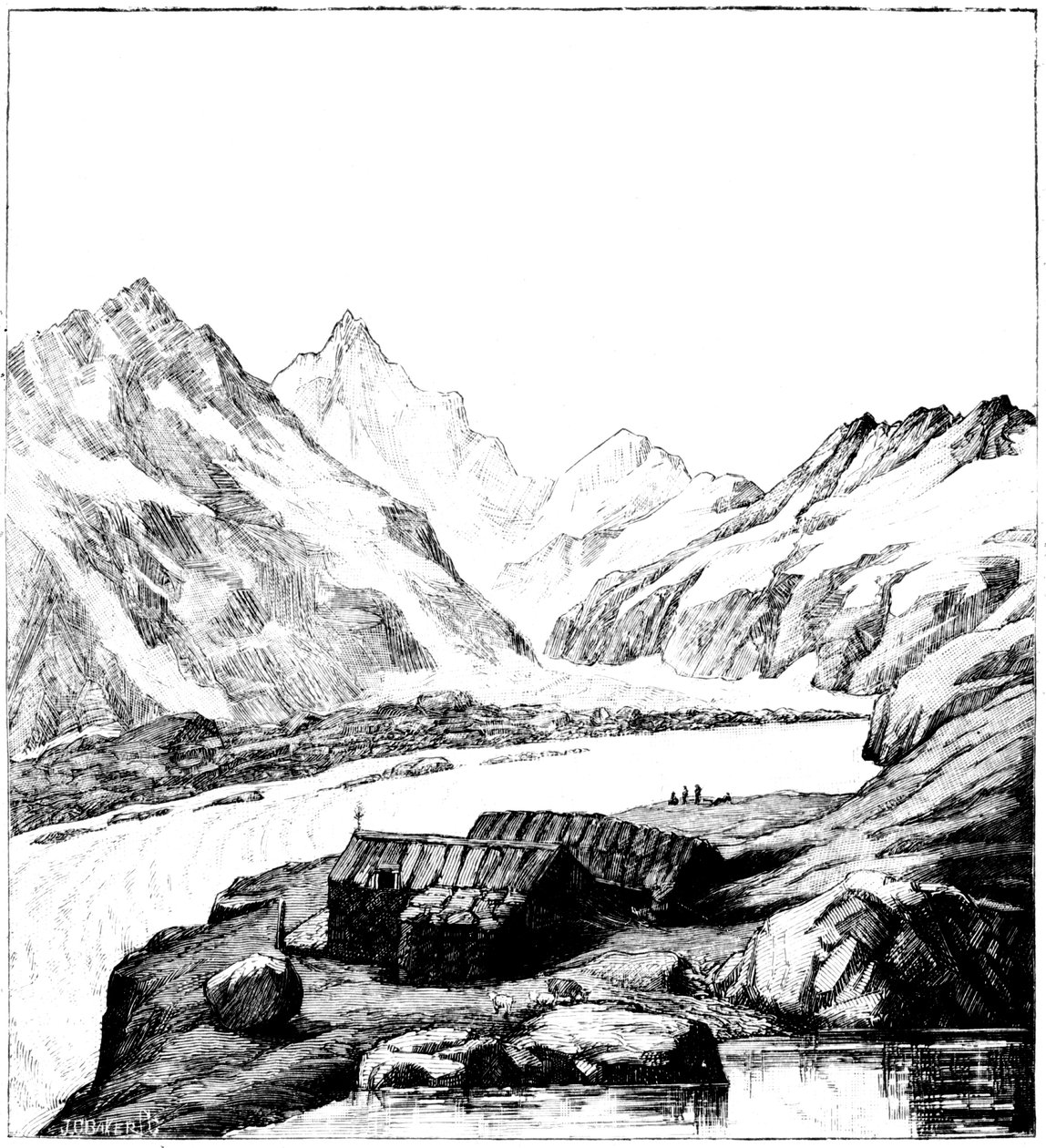 Úkryt postavil glaciolog Louis Agassiz, ledovec Aar, Švýcarsko, 1842 1885 od Unbekannt