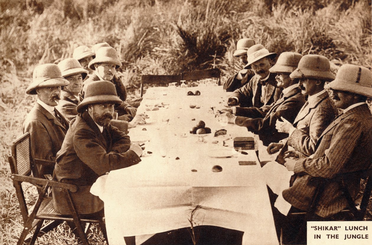Shikar oběd v džungli, 1911 1935 od Unbekannt