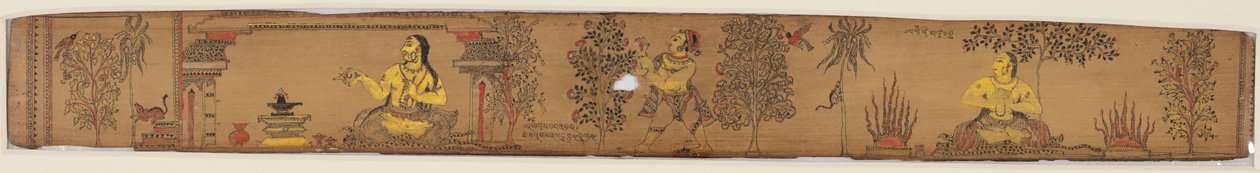Shiva a jeho následovníci se blíží k hoře Kailash, z romance o Chandrabhanu..., 1700. od Unbekannt