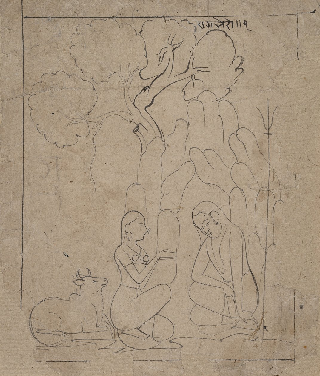 Shiva a Parvati v Mountain Grotto, ca. 1800. od Unbekannt