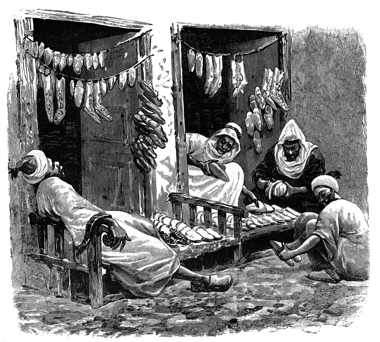 Obchod s obuví v Fez, Maroko, c1890 od Unbekannt