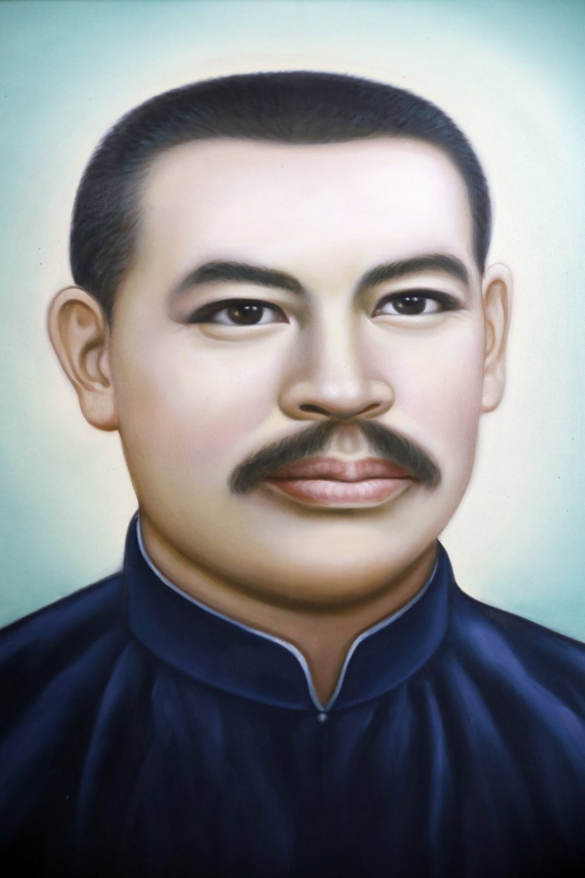 Prodejna náboženských křesťanských předmětů. Otec Francois Xavier Truong Buu Diep. Portrét. Ho Či Minovo město. Vietnam od Unbekannt