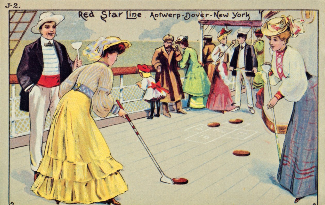 Shuffleboard na palubě osobní lodi Red Star Line, 1907. od Unbekannt