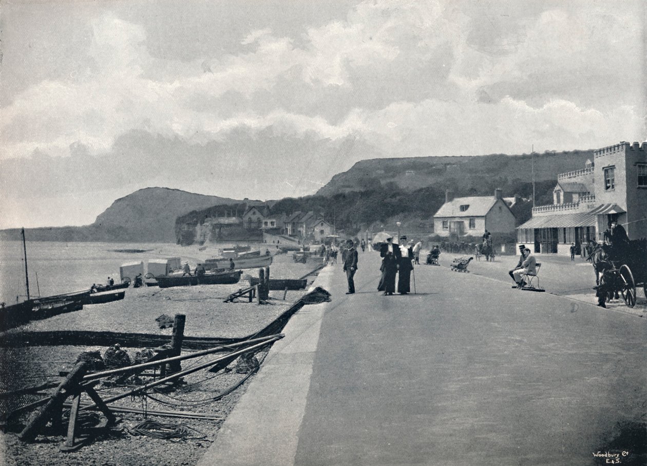 Sidmouth - Promenáda a pláž, 1895 od Unbekannt