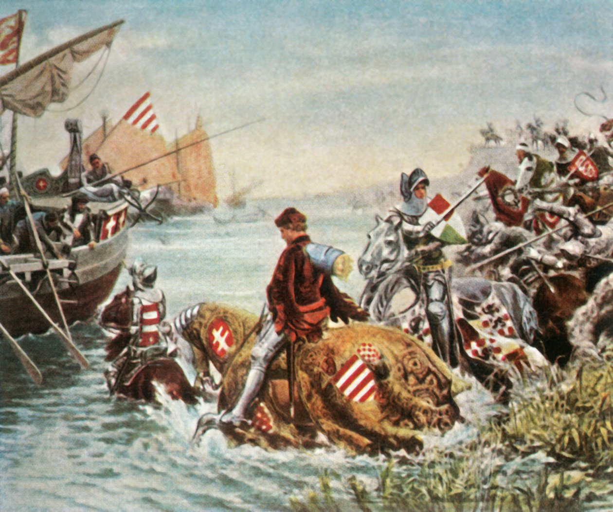 Zikmund je zachráněn po bitvě u Nicopolis, 1396, 1936. od Unbekannt