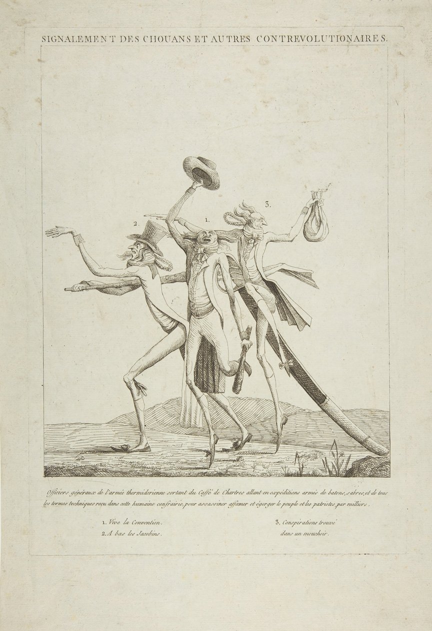 Popis Chouanů a dalších kontrarevolucionářů, ca. 1793. od Unbekannt