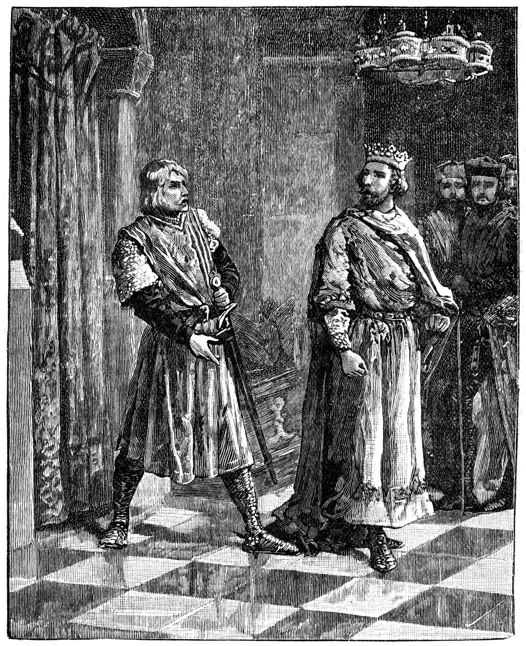 Simon de Montfort se hádal s Jindřichem III., 1257, c1880 od Unbekannt