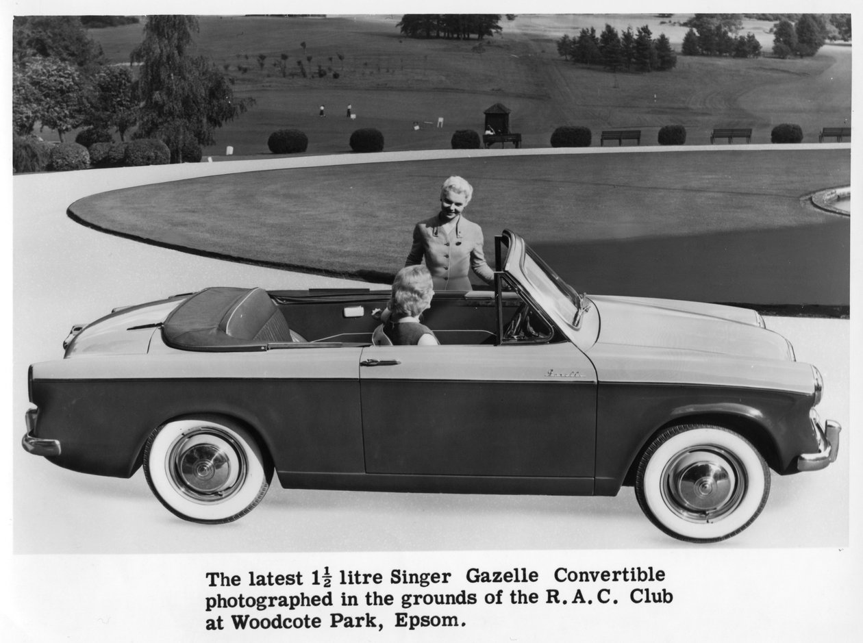 Singer Gazelle kabriolet, Woodcote Park, Epsom, Surrey, c1956-c1963 od Unbekannt