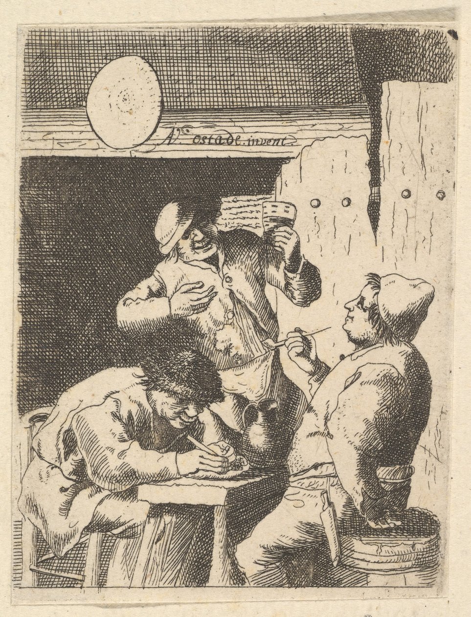 Zpěvák stojící mezi dvěma kuřáky, 1610-85. od Unbekannt