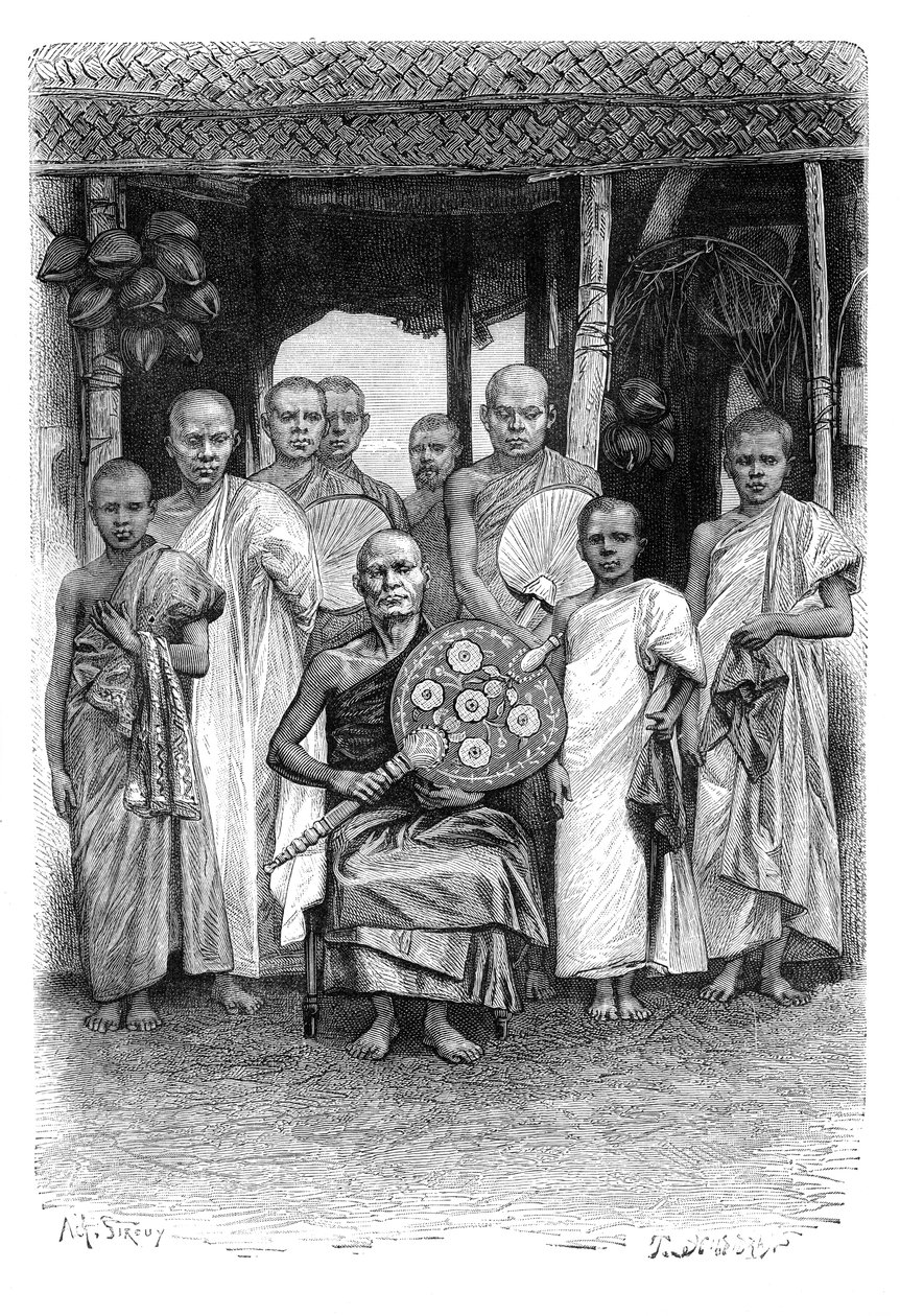 Singhalští buddhističtí kněží, Srí Lanka, 1895 od Unbekannt