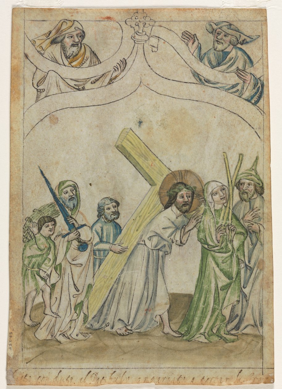 Jeden list z Biblia Pauperum: Kristus korunovaný trny, c. 1410. od Unbekannt
