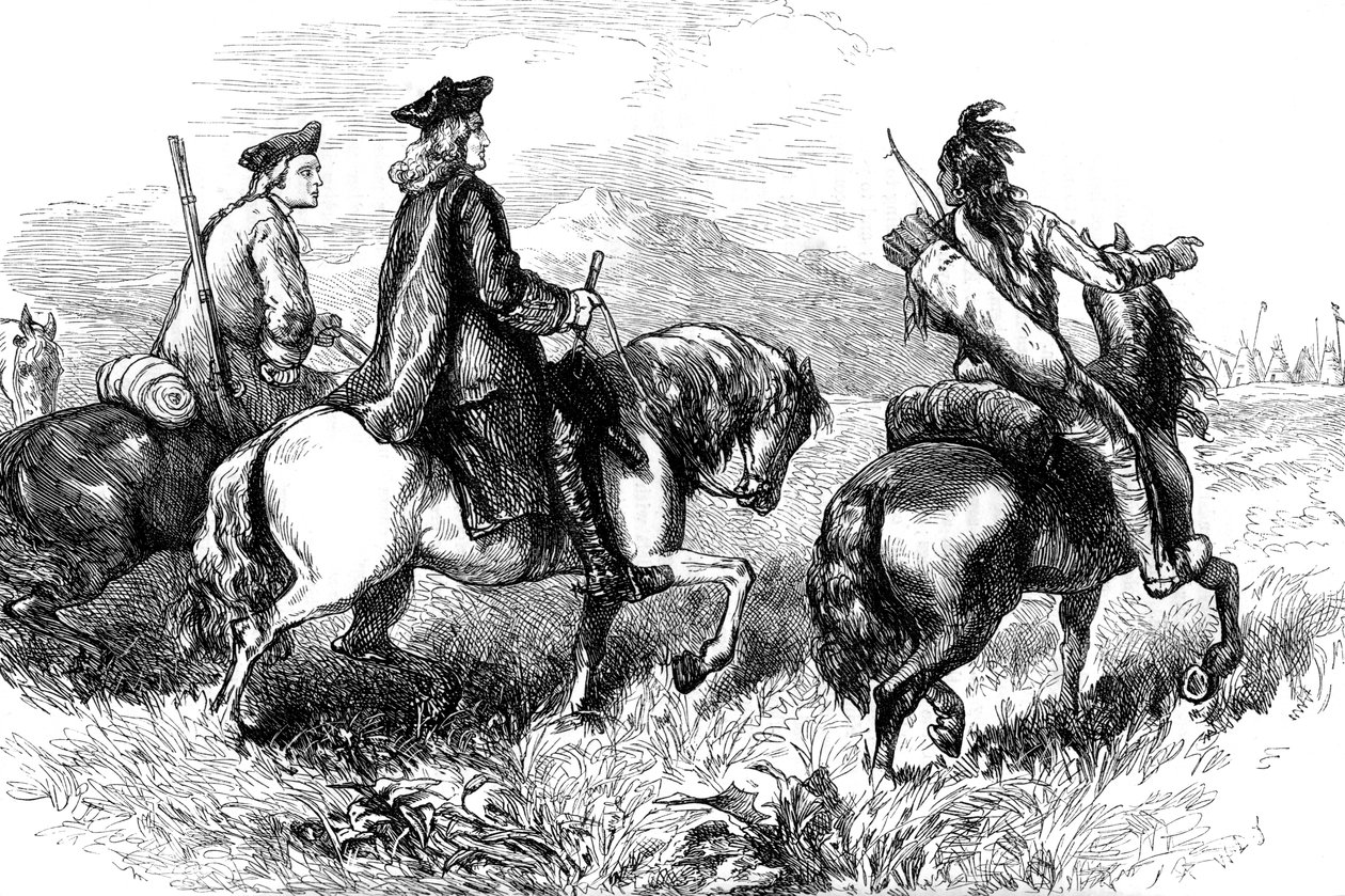 Sir Alexander Cuming na cestě k návštěvě Cherokees, Jižní Karolína, c1730 c1880 od Unbekannt