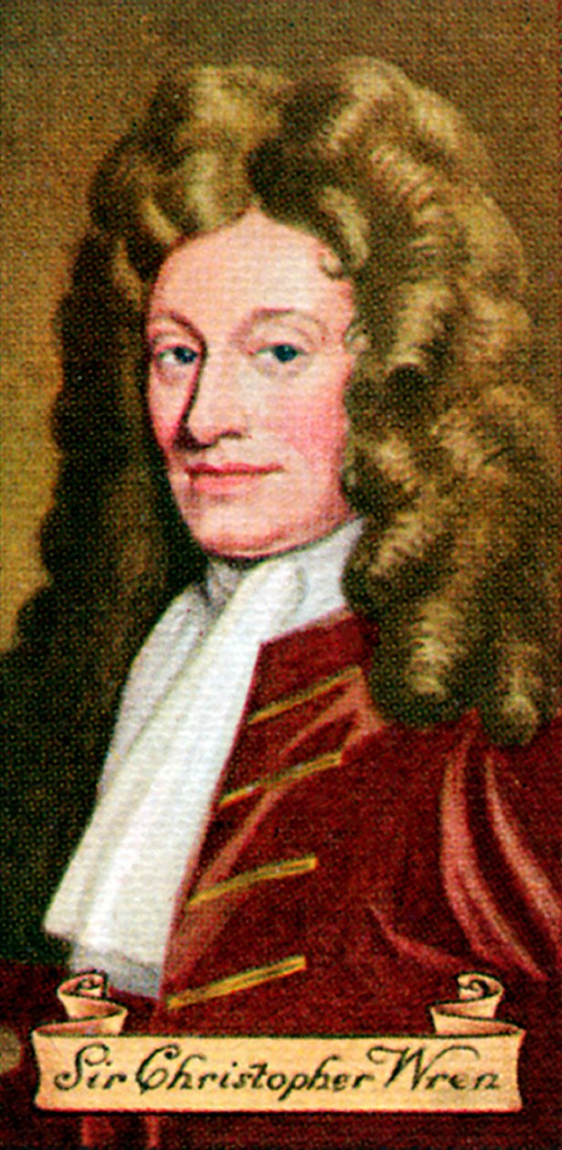 Sir Christopher Wren, převzato ze série cigaretových karet, 1935 od Unbekannt
