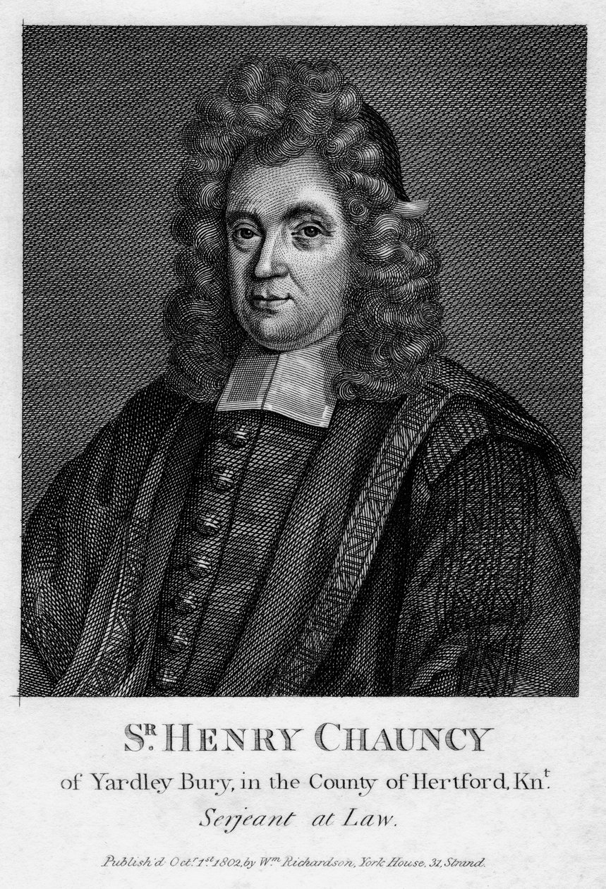 Sir Henry Chauncy, anglický právník, pedagog a antikvář, 1802 od Unbekannt