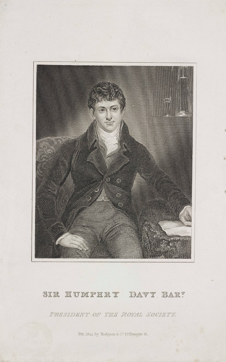 Sir Humphry Davy, anglický chemik, c 1824 od Unbekannt