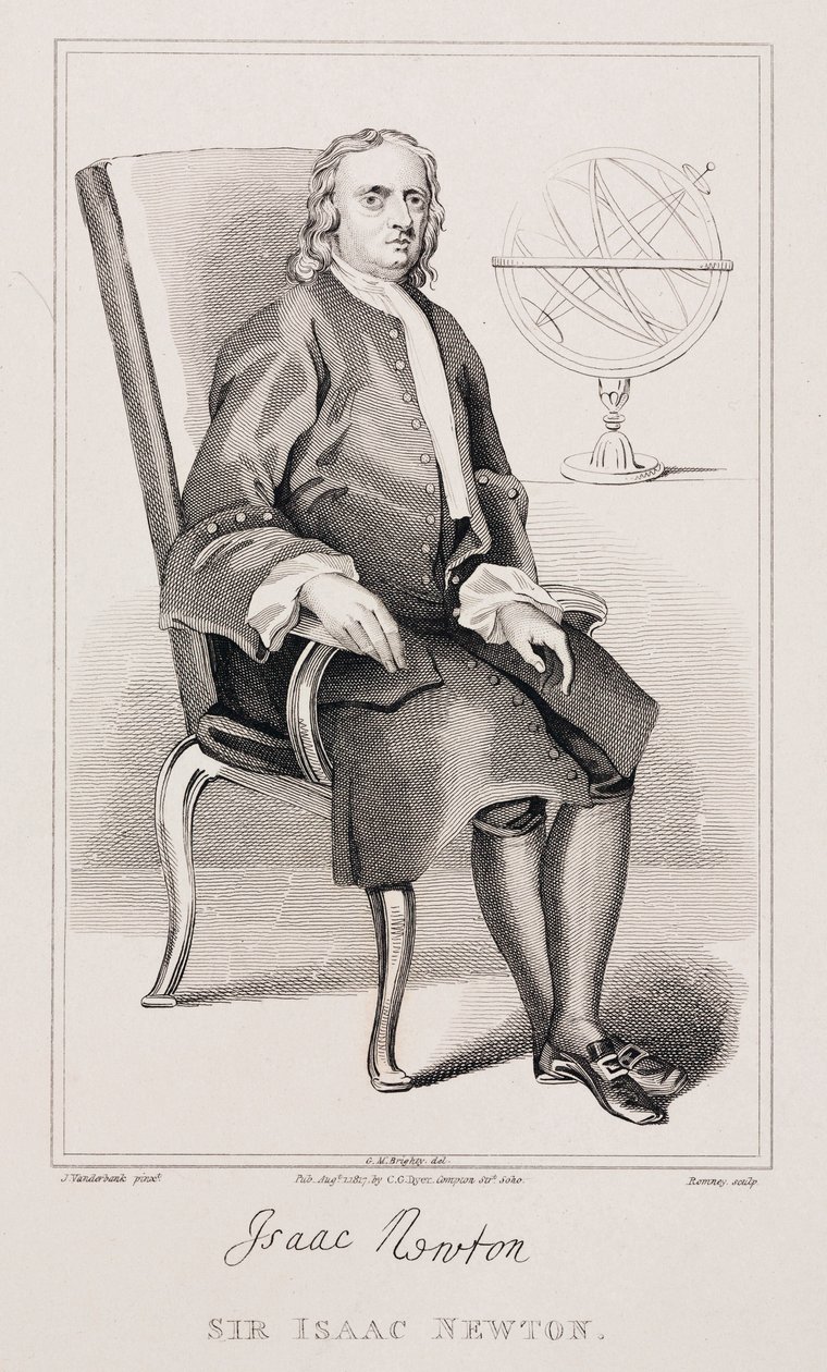 Sir Isaac Newton, anglický matematik a fyzik, c 1725 od Unbekannt