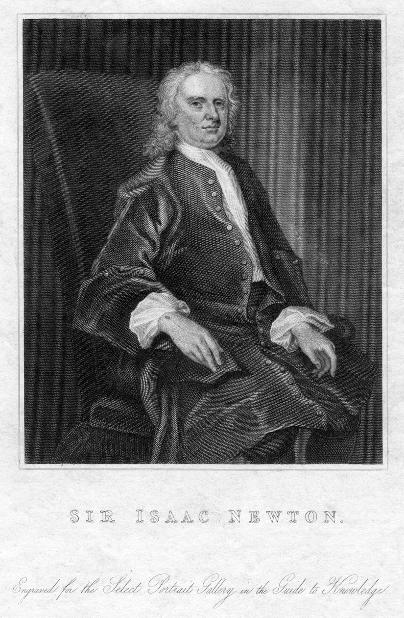 Sir Isaac Newton , anglický matematik, astronom a fyzik, 19. století od Unbekannt