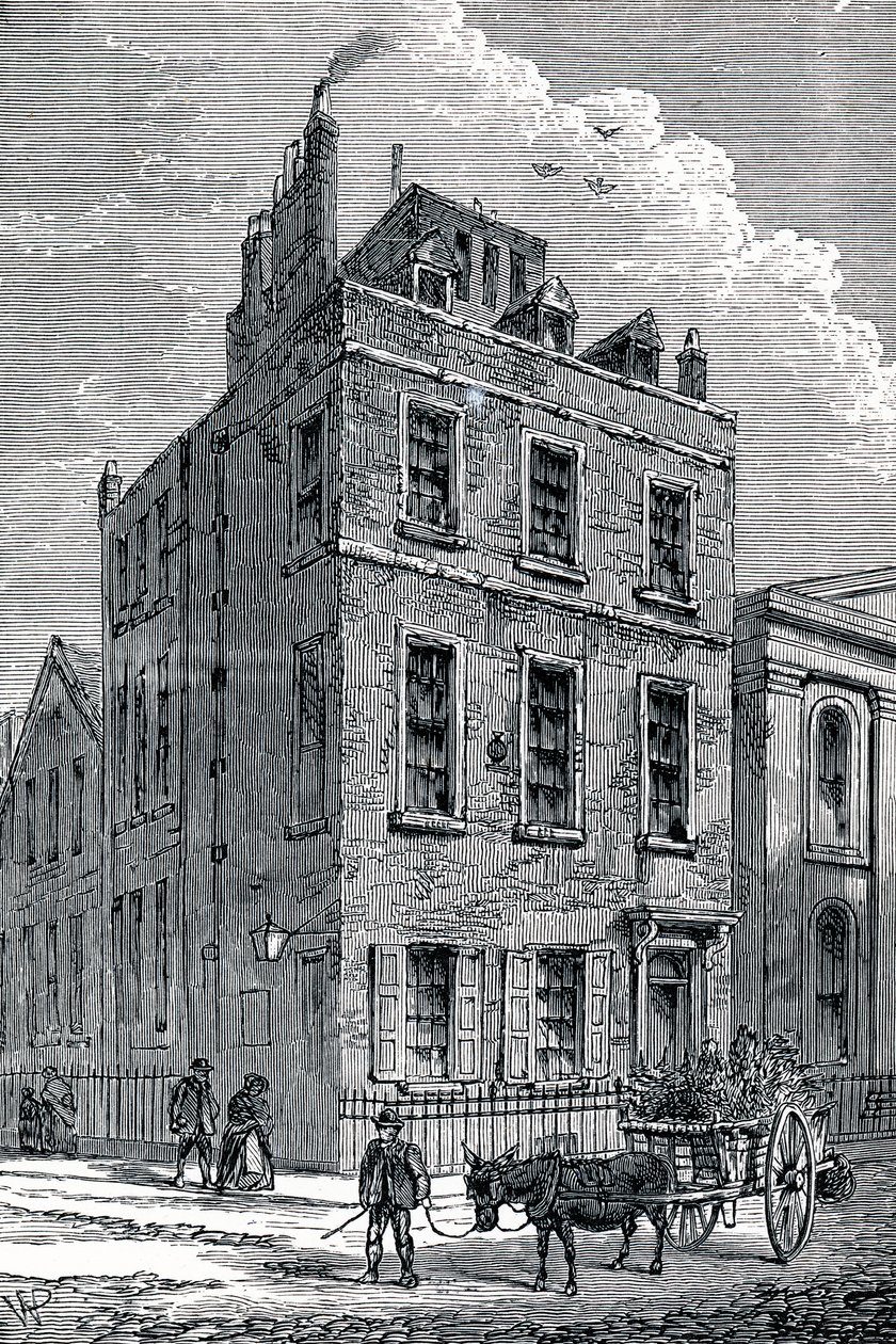 Dům sira Isaaca Newtona na rohu Orange a St Martins Street, Londýn, c1880 od Unbekannt
