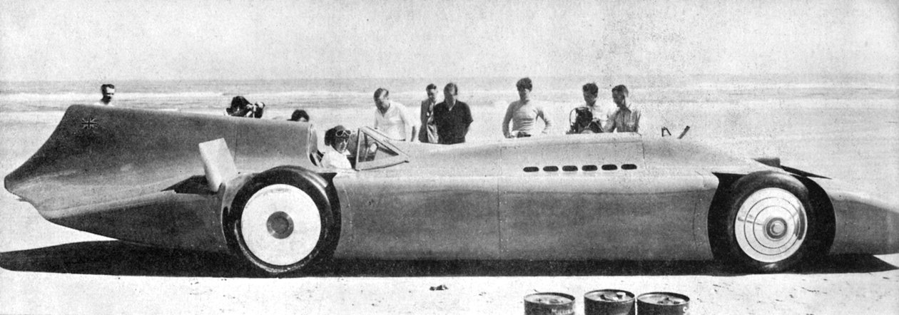 Sir Malcolm Campbell 1885-1948 v Bluebird, Daytona Beach, Florida, 7. března 1935 1936. od Unbekannt