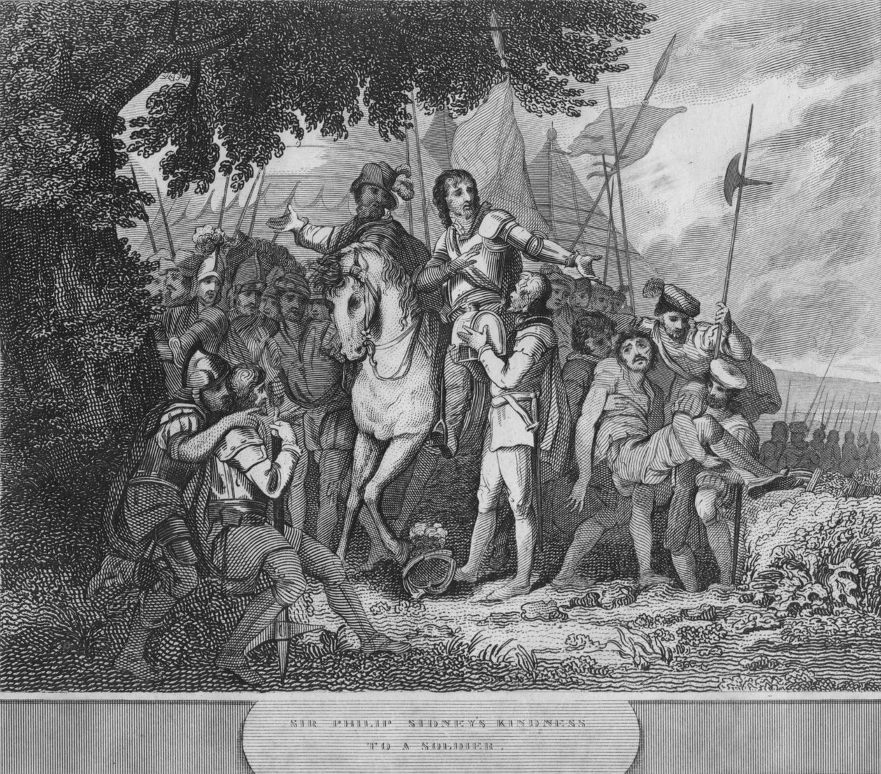 Sir Philip Sidneys Laskavost k vojákovi, 1815 od Unbekannt