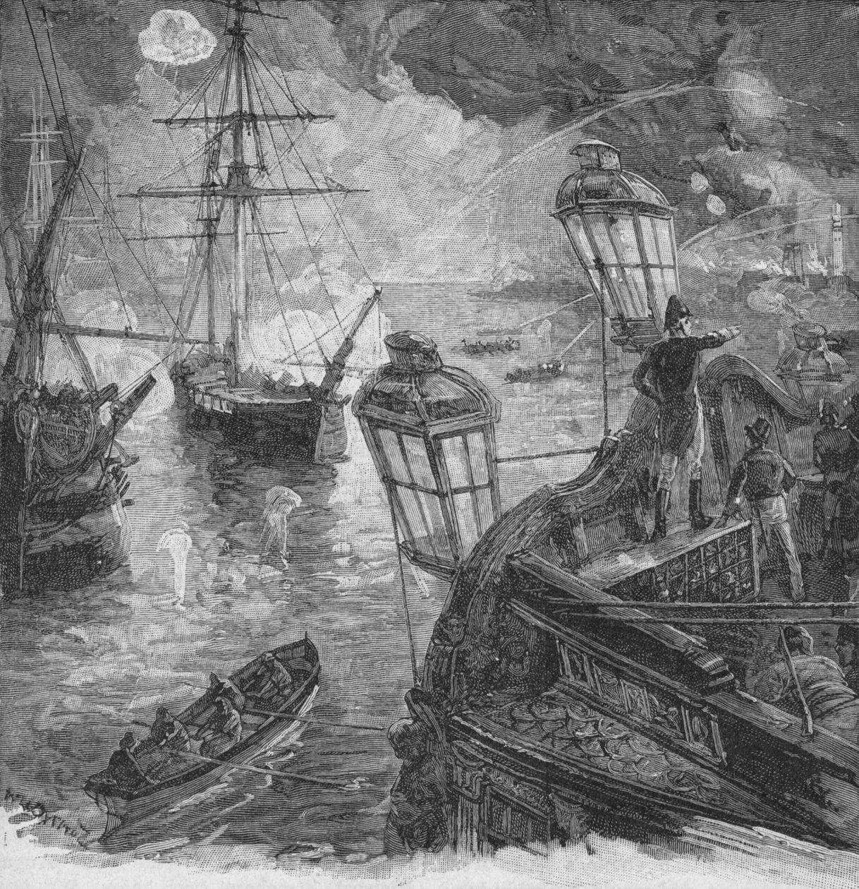 Sir Richard Strachan vydržel několik hodin v obrovské kanonádě, 1902 od Unbekannt