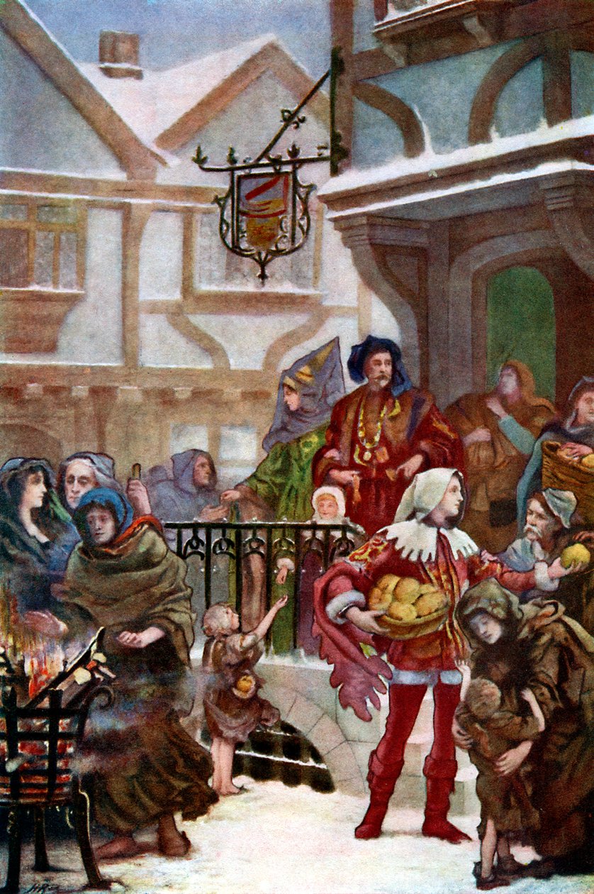 Sir Richard Whittington distribuující charitu, c1900 od Unbekannt