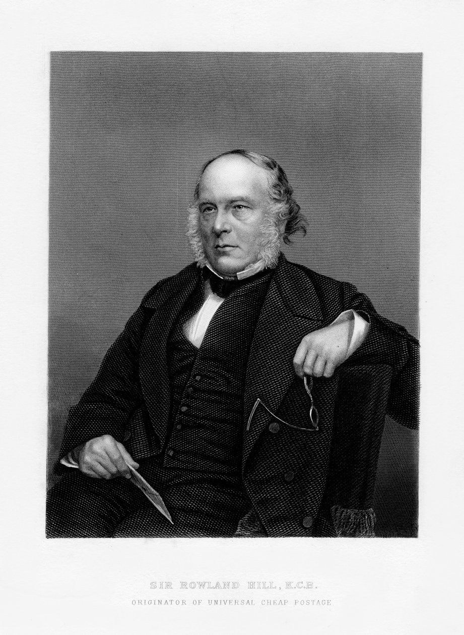 Sir Rowland Hill, britský učitel, pamfletista a tvůrce penny poštovného, 19. století od Unbekannt
