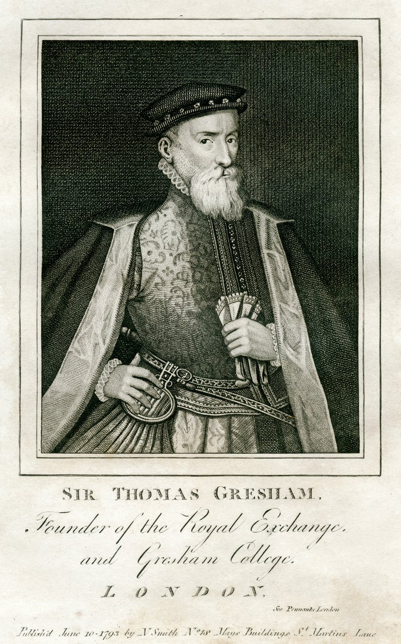 Sir Thomas Gresham, britský obchodník a finančník, 16. století 1793 od Unbekannt