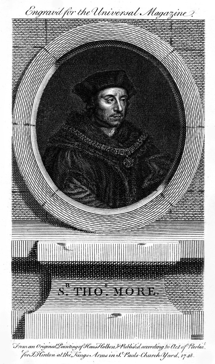 Sir Thomas More , katolický anglický právník, spisovatel a politik, 1748 od Unbekannt
