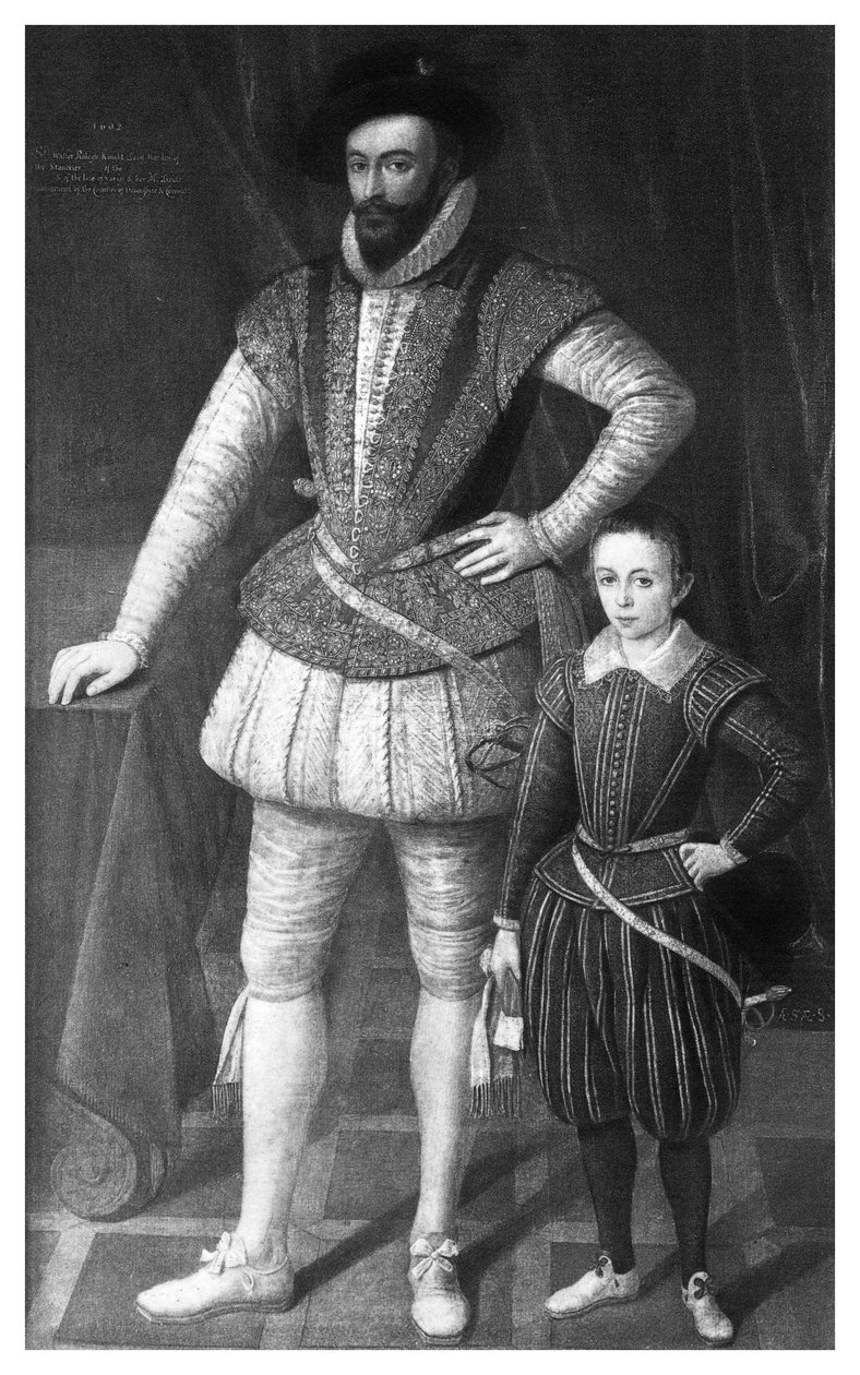 Sir Walter Raleigh a jeho syn, 1602, 1896 od Unbekannt