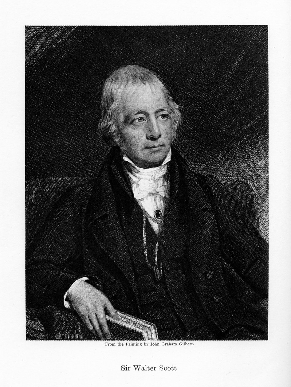 Sir Walter Scott, 1. Baronet, plodný skotský historický romanopisec a básník, 19. století od Unbekannt