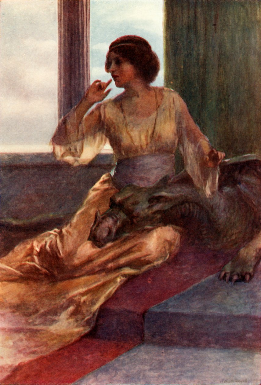 „Sedět s hlavou spícího draka na jejím koleně“, 1917. od Unbekannt