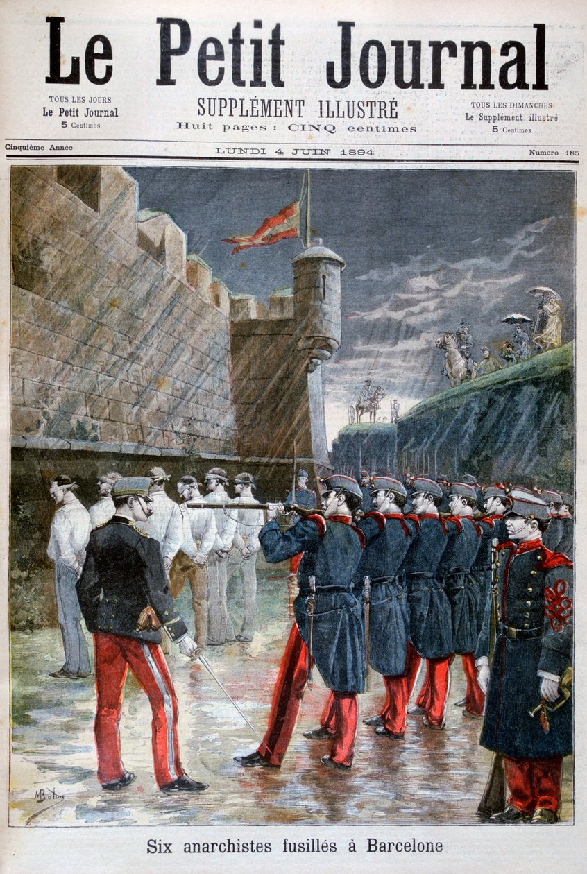 Šest anarchistů popraveno v Barceloně, 1894 od Unbekannt