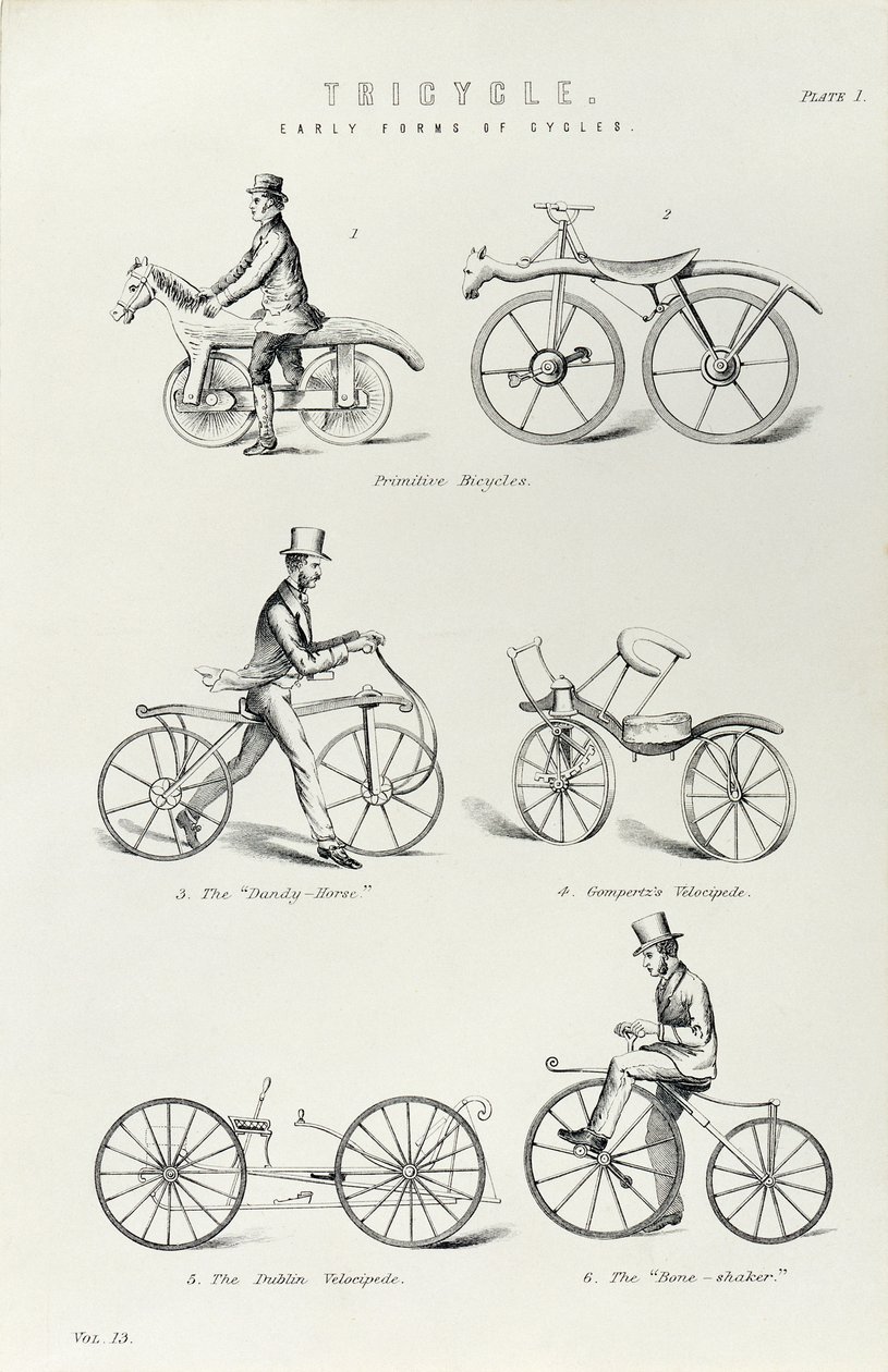 Šest raných forem kola, c1870 od Unbekannt