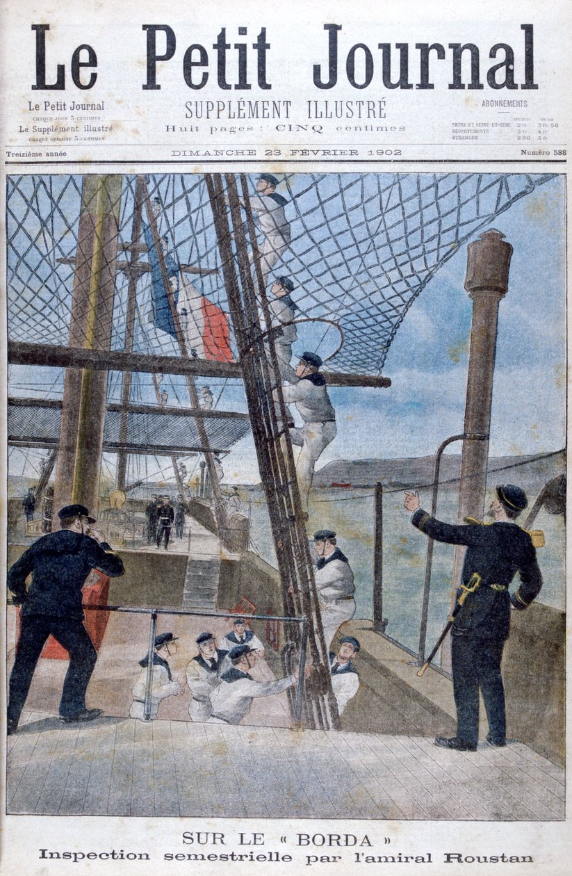Šest měsíční inspekce admirála Roustana na palubě Borda, 1902 od Unbekannt