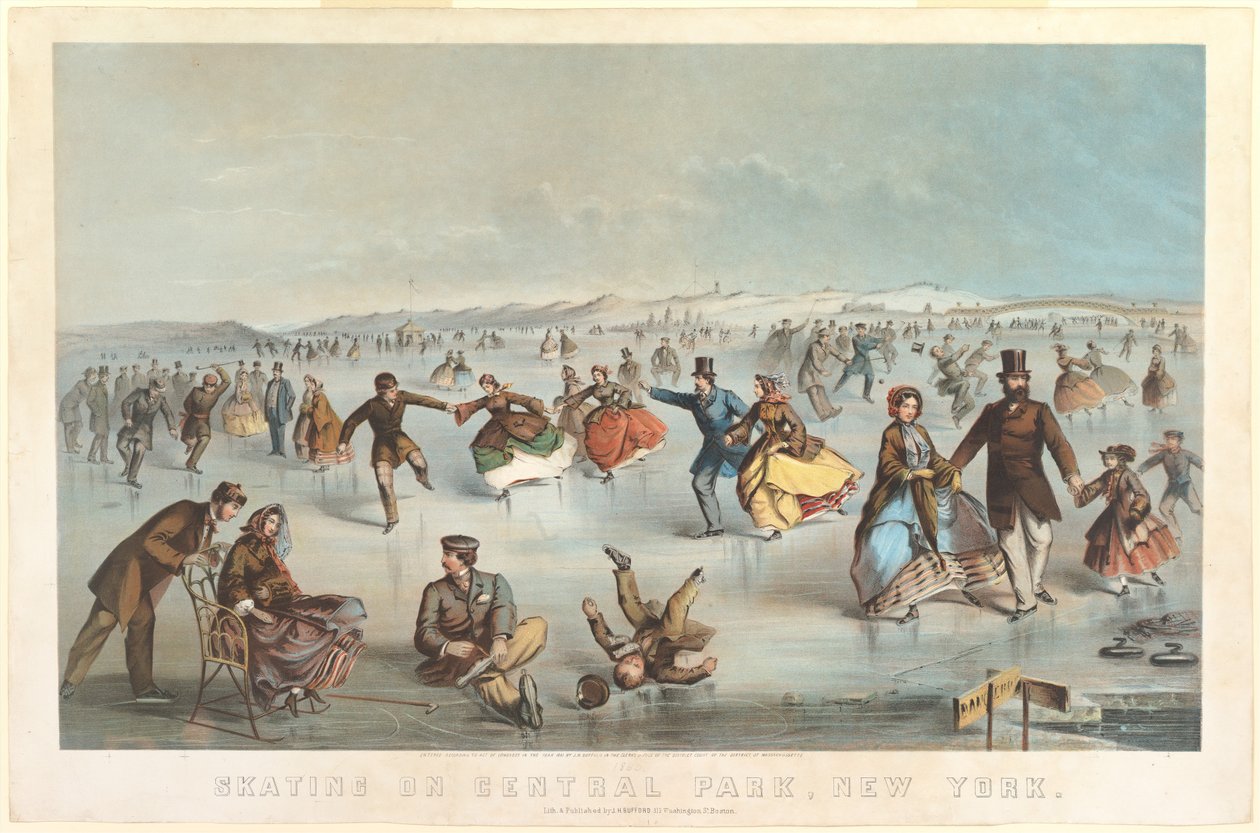 Bruslení v Central Parku, New York, 1861. od Unbekannt