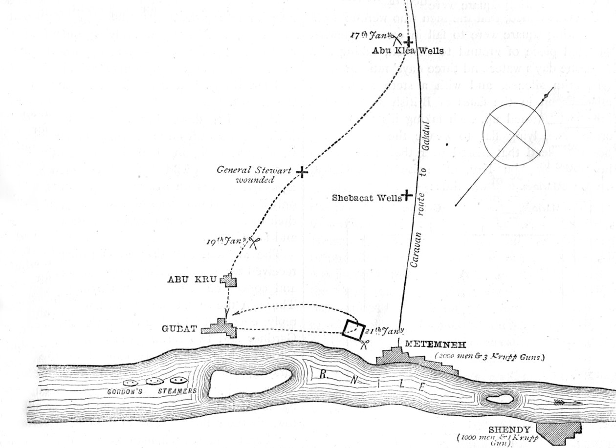 Sketch-Map of the Movements from 17-21, 1885, c1885 od Unbekannt