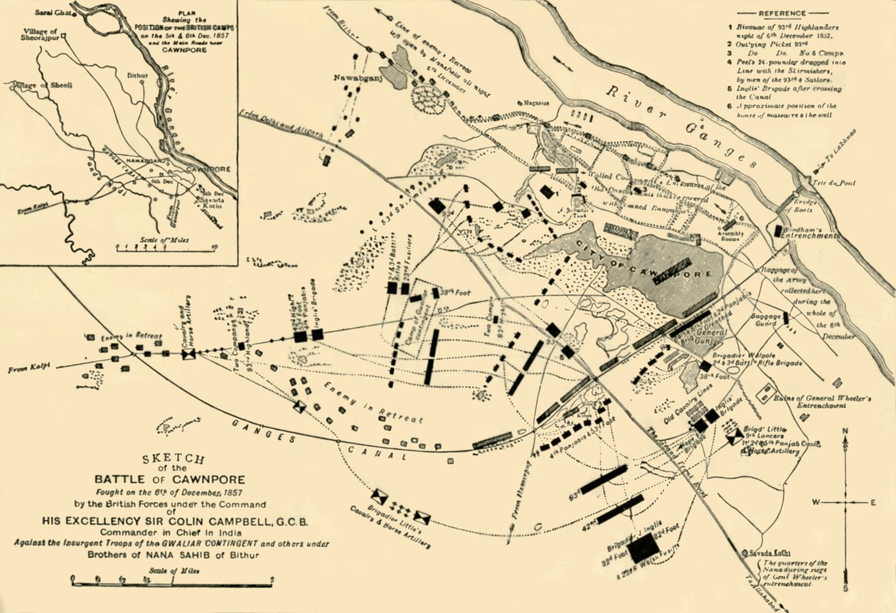 Náčrt bitvy u Cawnpore, 1857, 1901. od Unbekannt