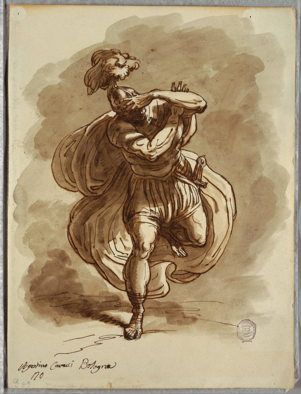 Skicář Folio, Slepý voják, Detail z obrácení sv. Pavla, studie po Agostinu Carracci od Unbekannt