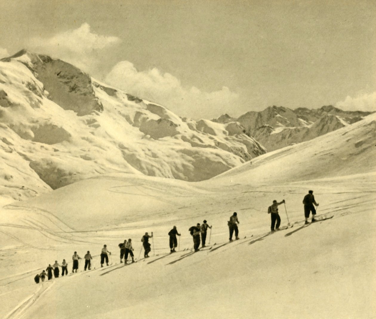 Lekce lyžování, Arlberg, Rakousko, c1935. od Unbekannt