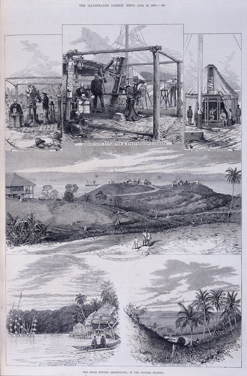 Observatoř zatmění Slunce, Nikobarské ostrovy, c1875 od Unbekannt