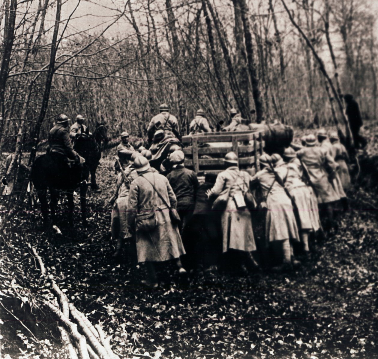 Vojáci v lesích, c1914-c1918 od Unbekannt