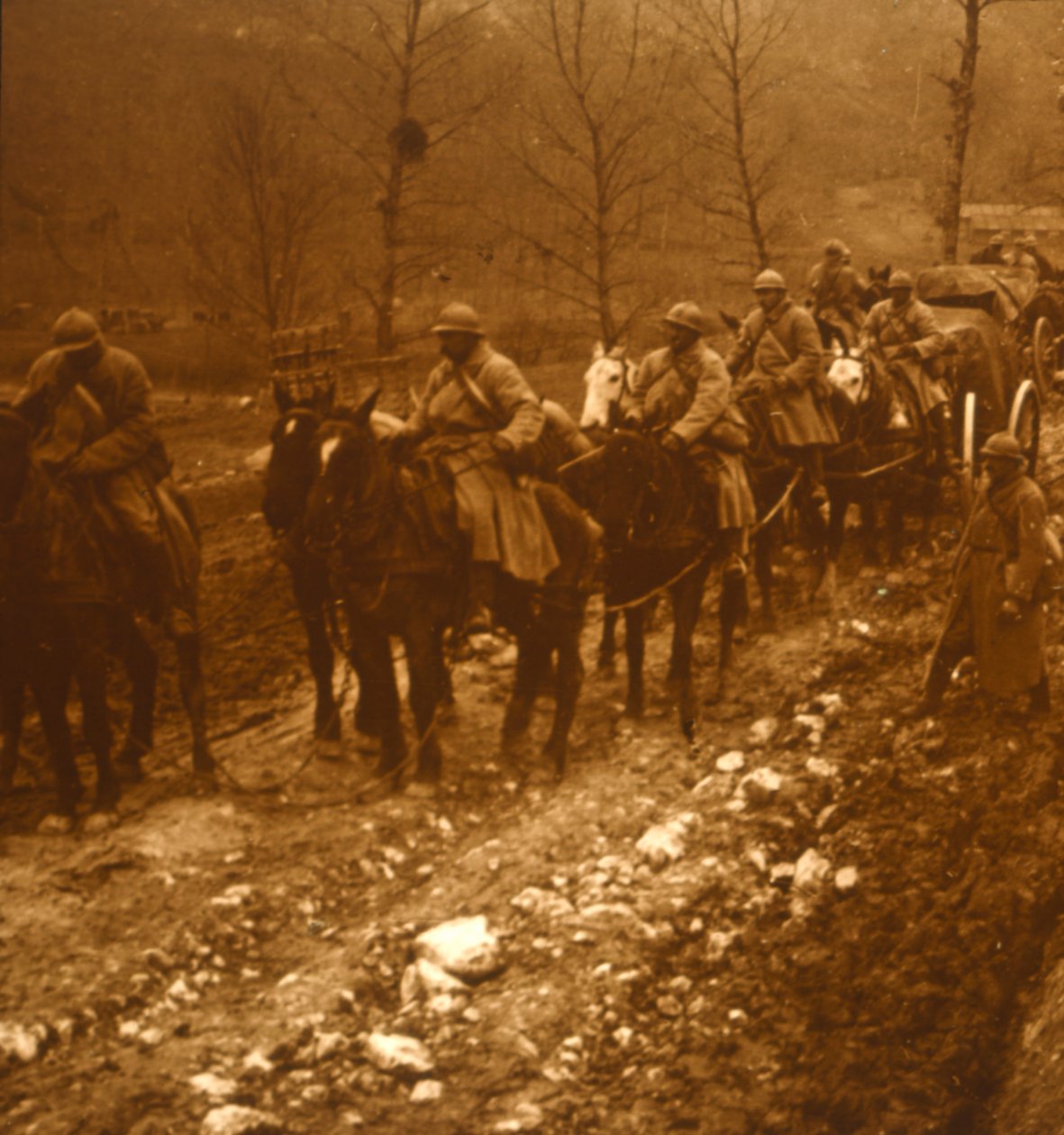 Vojáci v pohybu, c1914-c1918 od Unbekannt