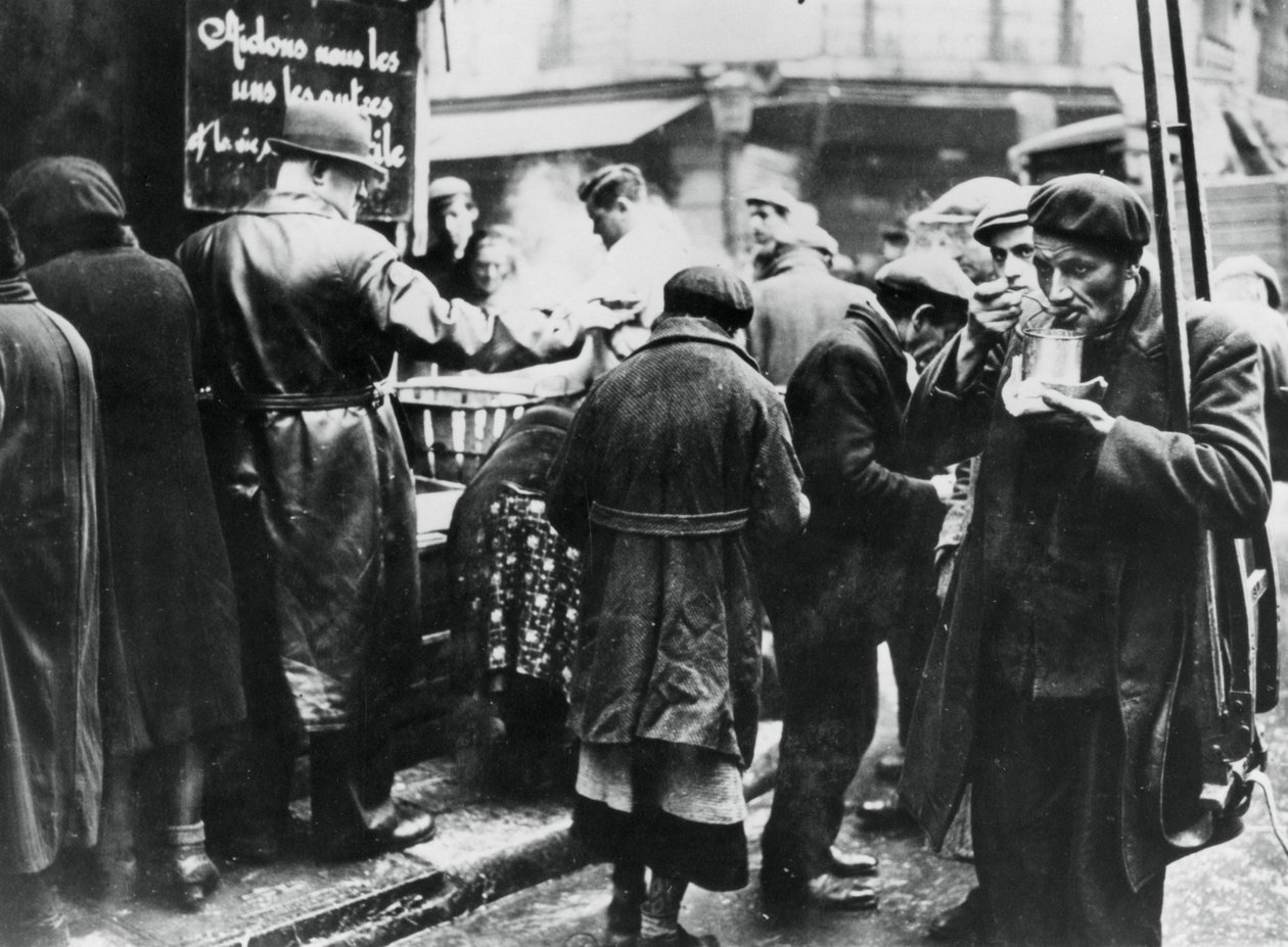 Vývařovna pro potřebné, les Halles, Němci okupovaná Paříž, únor 1941 od Unbekannt