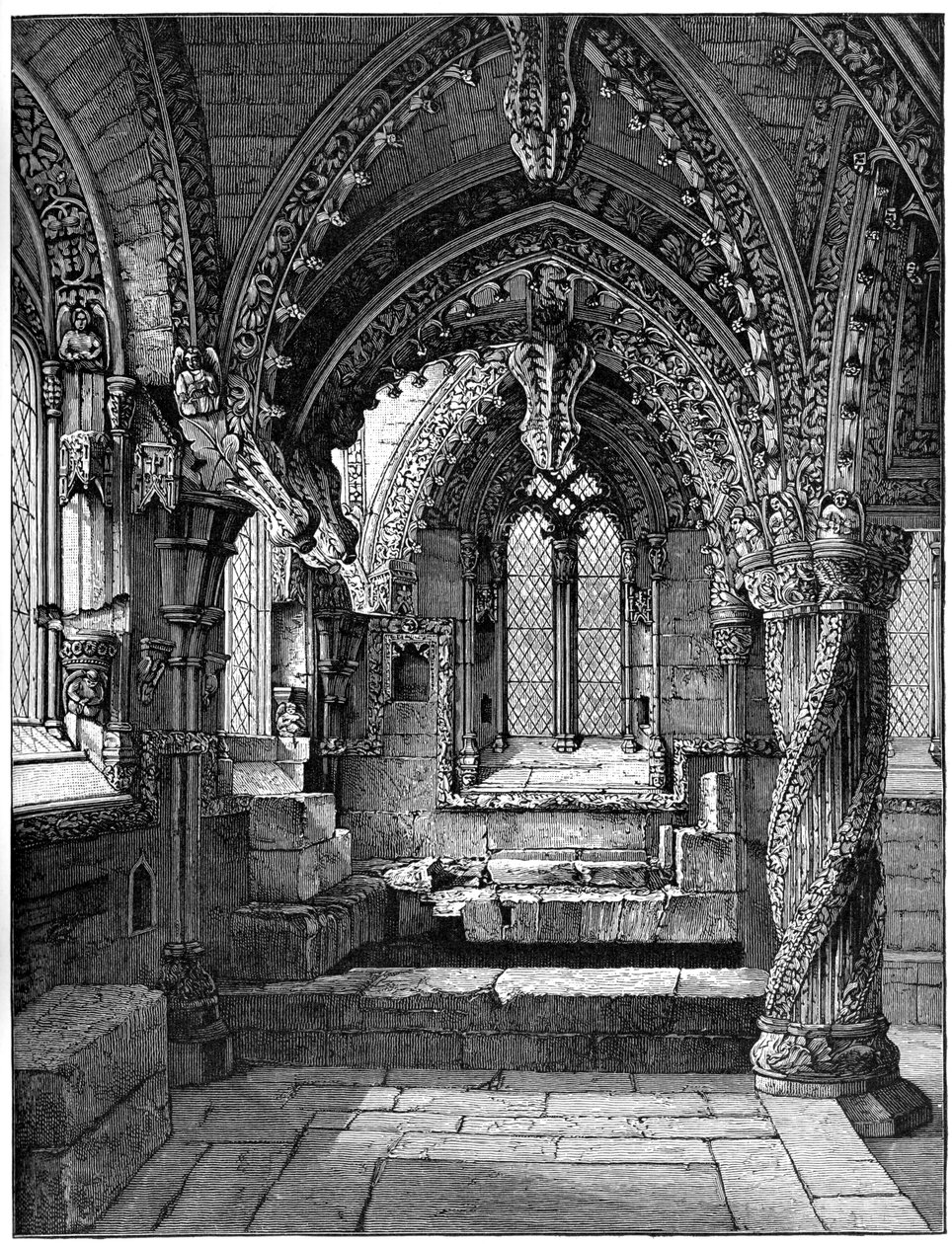 Jihovýchodní roh Lady Chapel, Rosslyn Chapel, Skotsko, 1893 od Unbekannt