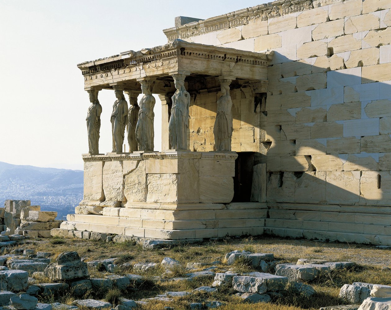 Jižní strana chrámu Erechtheion, Akropole v Aténách. Fotografie. od Unbekannt