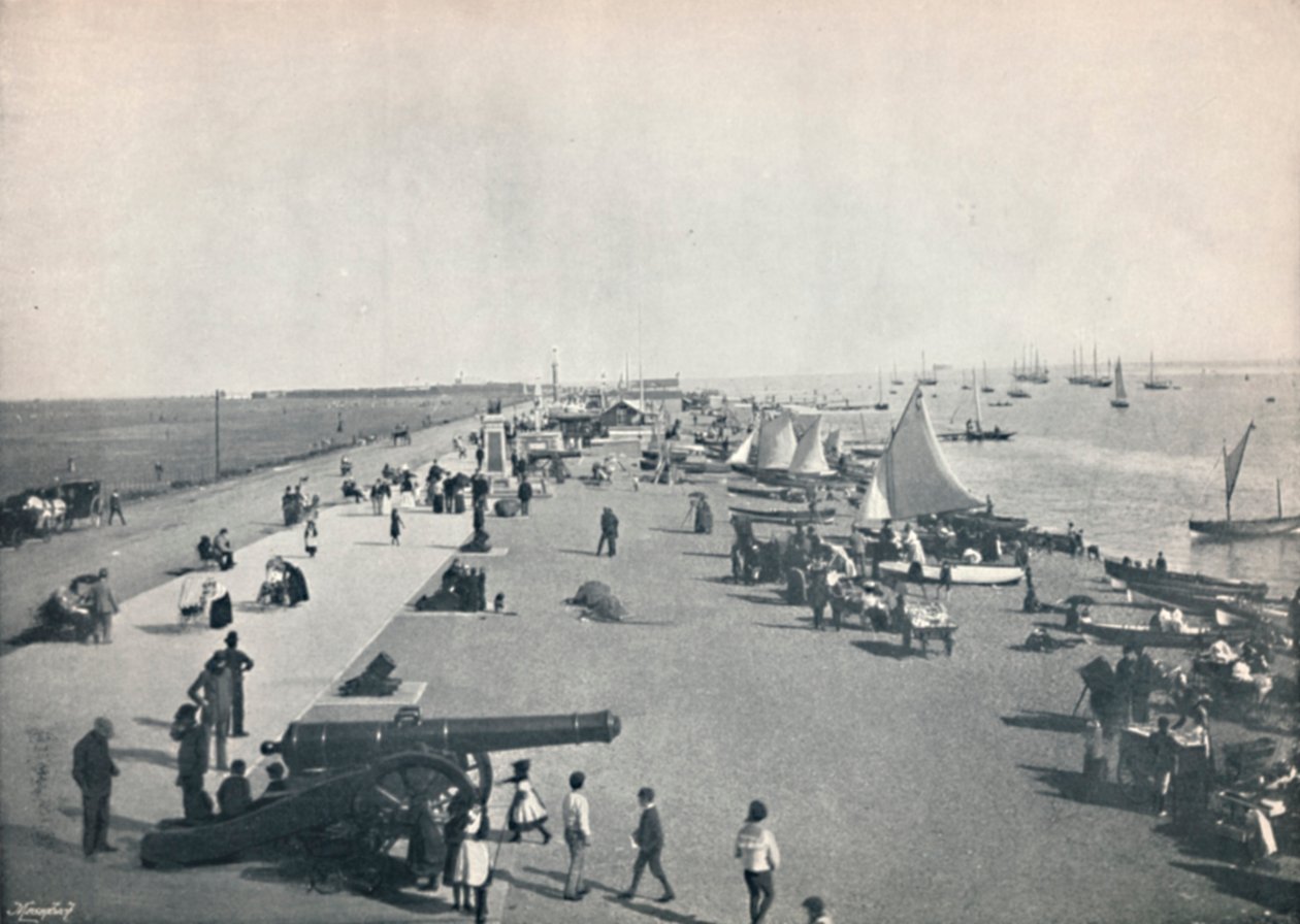Southsea - Celkový pohled na pláž, 1895 od Unbekannt